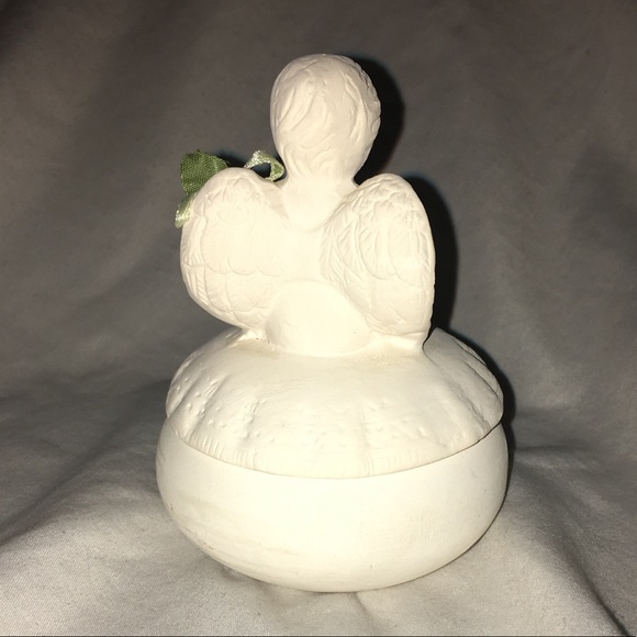 Magic Creations Angel Porcelain Clay Trinket Box - Picture 2 of 4